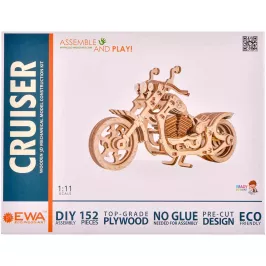 Механический 3D конструктор из дерева "Мотоцикл Cruiser" картинка 371978 - МосИгра
